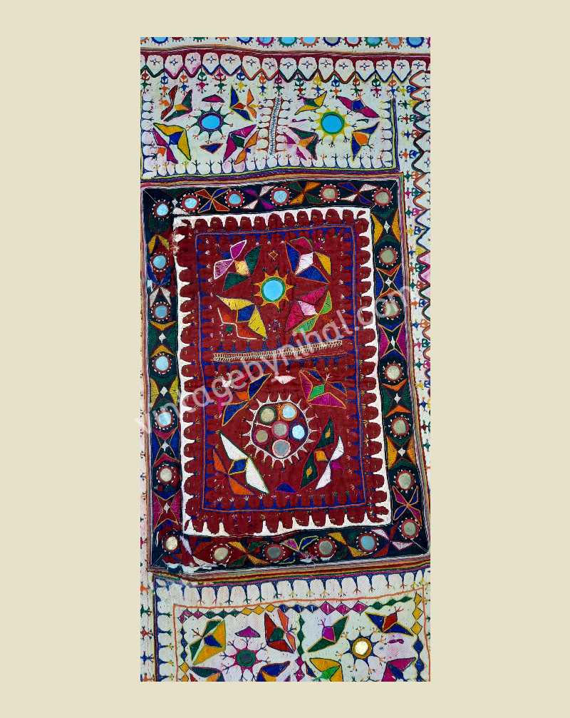 Old Cradle Cloth Ghodiyu Or Dhaniyo Embroidered Textile Art